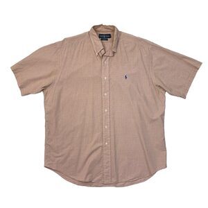 Ralph Lauren Shirt Mens L Large Multi Blake Graph Check Button Down Short Sleeve